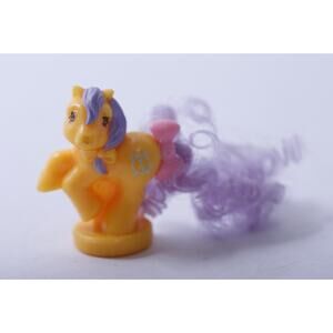 Petite Ponies, Ponytail Ponies, Clock, Little Orange Toy Figurine with Purple